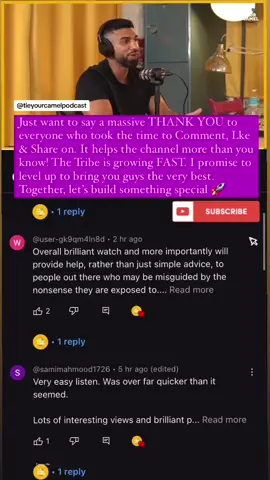 The Tribe is growing 🐪 big thank you eveyone who likes, comments and shares! If your new hear consider subscribing to the YouTube channel. Link in description 🙌🏽 #entrepreneur #business #podcast 