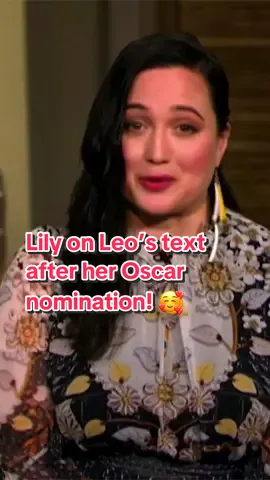 #LilyGladstone says co-star #LeonardoDiCaprio was one of the first people to text her after her #Oscars nom for “Killers of the Flower Moon”! 🥰 #oscar #killersoftheflowermoonmovie #killersoftheflowersmoon #leodicaprio 