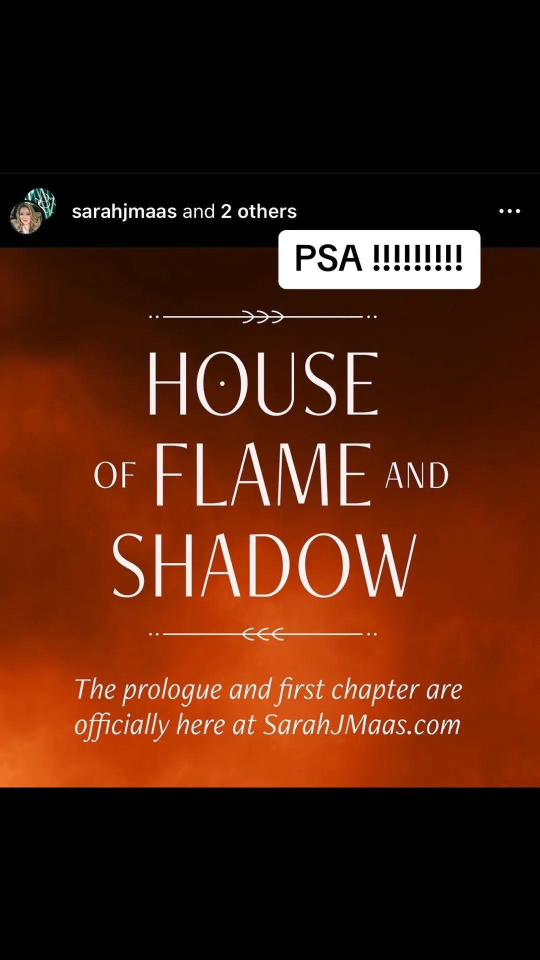 PSA!!!!! #houseofflameandshadow #crescentcity #sarahjmaas #sjmuniverse 