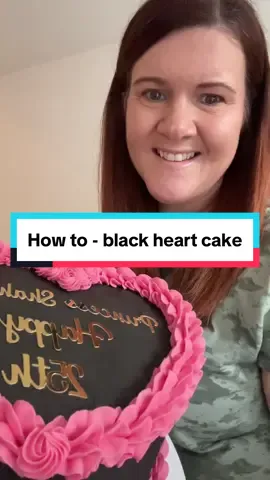 Black Heart. I love heart cakes! Watch me cover this one in black buttercream and smoothing it out, that is such a satisfying moment.  Top tip - when smoothing your buttercream, use a metal scraper that has been run under the hot tap, this will help achieve those smooth sides.  There is a close up near the end to show how smooth it was 😍. Want to know how to make black buttercream? Check out a few videos before this one.  #heartcake #heartcakehowto #howtoheartcake #caketips #blackbuttercream #debbiebakes #learncake #wilton2d #learnwithtiktok #learncakedecorating #cakedecorator #blackcake #cake 