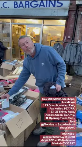 Two MC BARGAINS Shops: Locations- 📍23 Olton Boulevard East, Fox Hollies, B27 7RR.  📍23 -25 Shirley Road, Acocks Green, B27 7XU. 🕒 Opening Times 9am - 5pm 🗓️Monday to Saturday both shops open.  MARKETS-  📆Every Saturday at BOTH shops AND at Wellesbourne Market- CV35 9RY #mcbargain #fyp #birmingham #markets #clearance #sales #wellesbournemarket #foxhollies #2024 #lastminuteshopping #acocksgreenbirmingham #bedsheets #bargains 