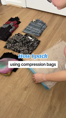 these compression bags save way more space than regular packing cubes!!  #travel #solotravel #budgettravel #packwithme #backpackingtips #travelessentials 