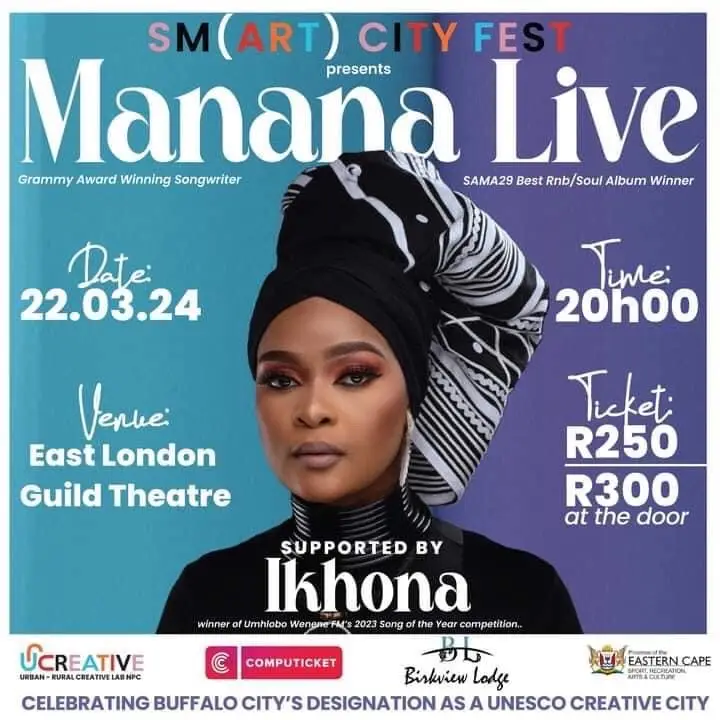 I am Super excited to be a part of the SM(ART) CITY FEST for the Manana Live concert, taking place on the 22nd of March 2024 at the Guild Theatre, East London🤗 Tickets available Computicket: https://woordfees.computicket.com/event/manana_live_sm_art_city_fest/7244077/7244096/12496  Hope to see you guys there🤗🤗🤗