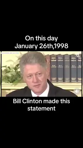 On this day January 26th, 1998 President Bill Clinton says “I want to say one thing to the American people; I did not have sexual relations with that woman, Miss Lewinsky” #presidentclinton #billclinton #monicalewinsky 