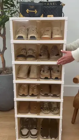 6-Tier Foldable Shoe Rack Organizer for Closet 12Pairs Plastic Shoe Shelf Collapsible Shoes Storage Box Clear Shoe Boxes Stackable with Door Easy Assembly Shoe Cabinet with Lids Large ___ Link: https://amzn.to/47ENmMI ___