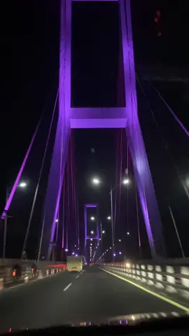 Night ride at #suramadu was breathtaking😍🫶🏻  #fyp #eastjava #indonesia #bridge 