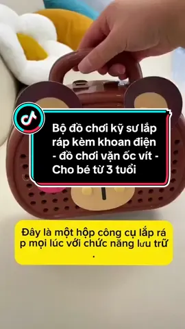 Bộ đồ chơi kỹ sư lắp ráp kèm khoan điện - đồ chơi vặn ốc vít - Cho bé từ 3 tuổi##dochoilaprap##laprapmohinh##vali##valicokhi##dochoi##dochoitreem##dochoichobe