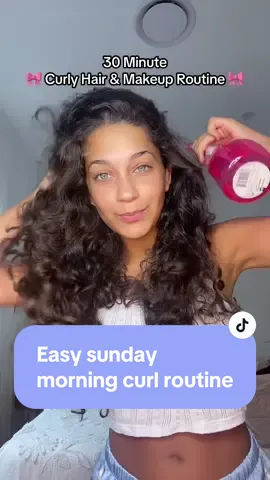 Styling my curls in 30mins flat, plus makeup & outfit 👼🏽🎀 This is a typical sunday morning routine for me and I love these two curls products because my hair alwayssss turns out looking amazing with minimal effort 🫶🏽 @BondiBoost @Briogeo #curlyhairroutine #curlyhairtutorial #sundaymornings 