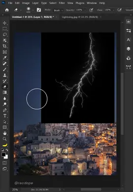 How to blend thunder effects in photoshop #photoshoptricks #designer #photoshoptutorial #adobephotoshop #adobe 