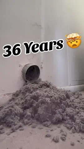 36 years of lint in dryer vent, first cleaning since 1988! 🤯 #oddlysatisfying #dryerventcleaning #CleanTok #vacuumtherapy 