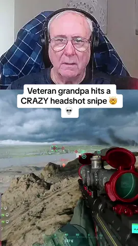 Veteran grandpa hits a CRAZY headshot snipe 🤯💀 #grndpagaming #grndpagamingclips #veteran #battlefield #gaming