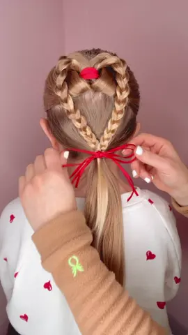 HEART BRAID FOR VALENTINE’S DAY ❤️ #hairstyle #hairtutorials 
