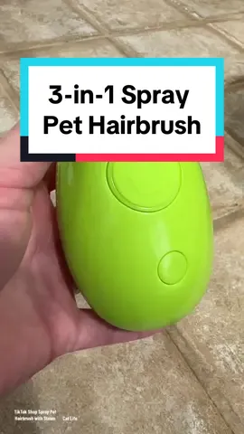 3-in-1 Spray Pet Hairbrush. It’s rechargeable and releases steam when you press the button. 