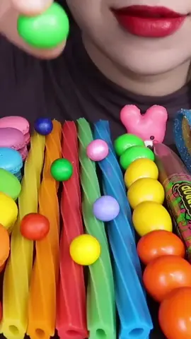 ASMR RAINBOW TWIZZLERS KOHAKUTO CANDY JELLY #tiktokfood #fyp #asmr #mukbang 