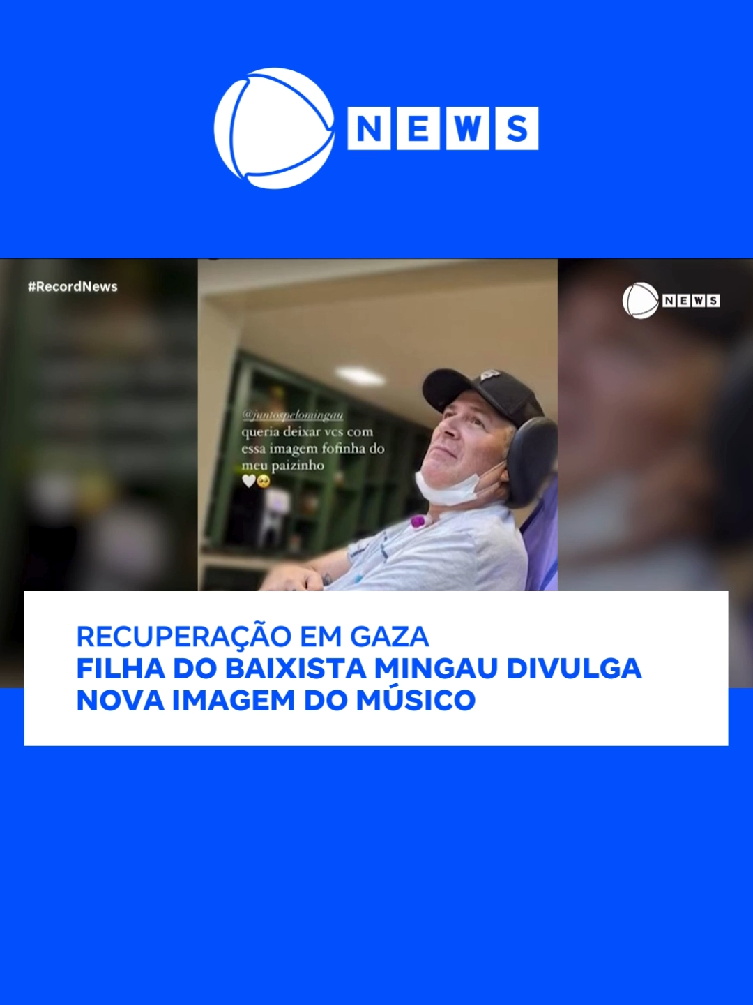 Filha do baixista Mingau divulga nova imagem do músico. 📲 #RecordNews #noticias #Mingau #baixista #UltrajeaRigor #musico