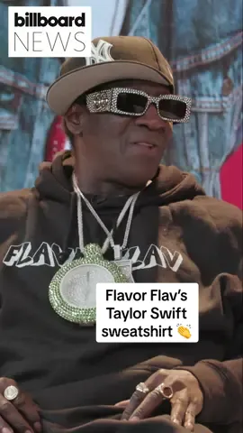 @Flavor Flav showed off his @Taylor Swift #TSTheErasTour-inspired sweatshirt gifted to him by Swifties during his recent interview with #BillboardNews 🩵  #swifttok #flavorflav #publicenemy #1989TaylorsVersion 