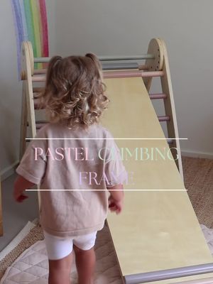 How can we not be obsessed with our pastel range 🌸 Check out our Large adjustable folding climber in pastel!  - #montessori #piklertriangle #childrenstoys #woodentoys #mumsoftiktok #MomsofTikTok 