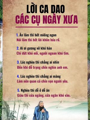 Lời ca dao các cụ ngày xưa… #ThanhThoiLuotTet #sachhayvecuocsong #caunoiynghia #caunoihay #xuhuong #ongba 