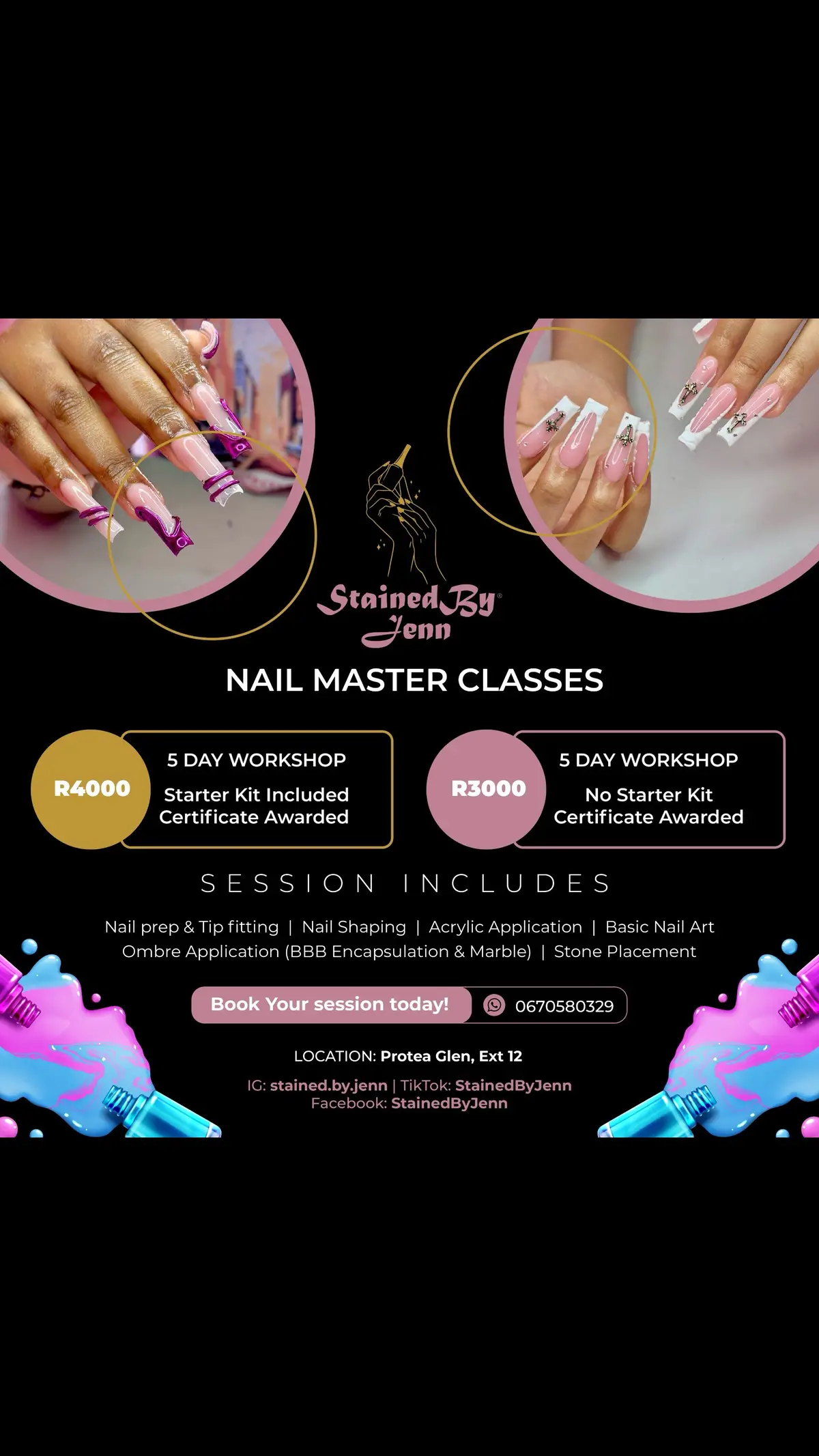 Heyy my nail classes are backkk please do book your seat #stainedbyjenn #viral #nailclass #nailcourses #fyp #proteaglen #soweto #nailtech 