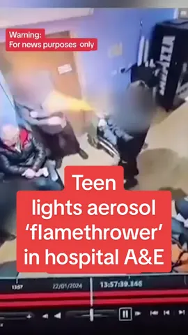 Hospital A&E department turns into panic scene as someone lights an aerosol ‘fIamethrower’ #dailymirror #breakingnews #hospital #liverpool #fyp 