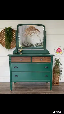 Painted this dresser a beautiful green #painting #paint #artist #paintedfurniture #rosiesrustics #wood #tools #tool #furnitureflip #furnituremakeover #furniture #diyproject #DIY #fyp #EcoFriendly #upcycling #repurposedfurniture #bosslady #beforeandafter #woodworking 