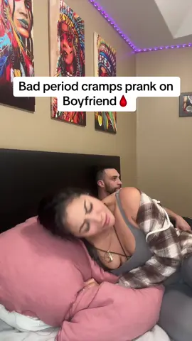 You think he passed 🥹 #fyp #couple #couple #couplecomedy #period #boyfriend #prank 