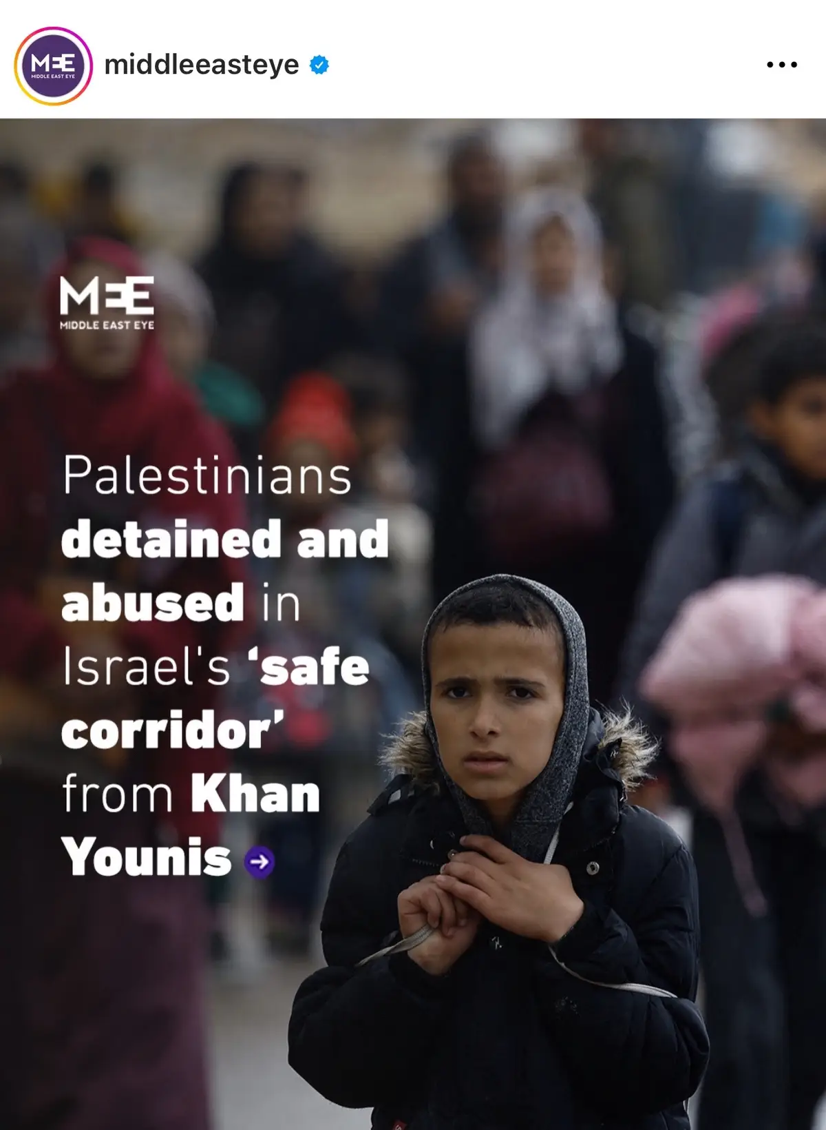 middleeasteye Palestinians fleeing the southern Gazan city of Khan Younis through a supposedly 