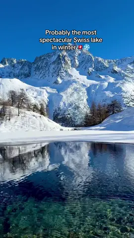 Is this the most spectacular Swiss lake in Winter season? What’s your favourite? 🤗 📍Lac Bleu, Valais, Switzerland🇨🇭 #switzerland #suisse #schweiz #travel #winter #mountains #places #visitswitzerland Switzerland Schweiz Swiss Suisse Winter travel trip mountains alps