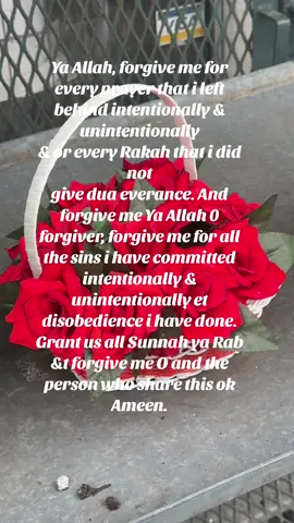 Ya Allah, forgive me for every prayer that i left behind intentionally & unintentionally & or every Rakah that i did not give dua everance. And forgive me Ya Allah 0 forgiver, forgive me for all the sins i have committed intentionally & unintentionally et disobedience i have done. Grant us all Sunnah ya Rab &t forgive me O and the person who share this ok Ameen. #fyp #foryoupage #foryourpage #muslimtiktok #islamic_video 