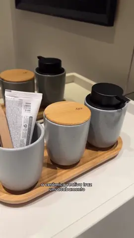 Acessórios de bancada para o seu banheiro! #decoracao #banheiro #ceramica 