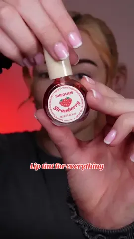 Lip tint for everything! 🍓❤️ ad Using @SHEGLAM “The Flush Lip & Cheek Tint - Shade Strawberry”  . . #SHEGLAM #SHEGLAMmusthaves #sheglammakeup #sheglam #funmakeup #liptint #makeupchallenge