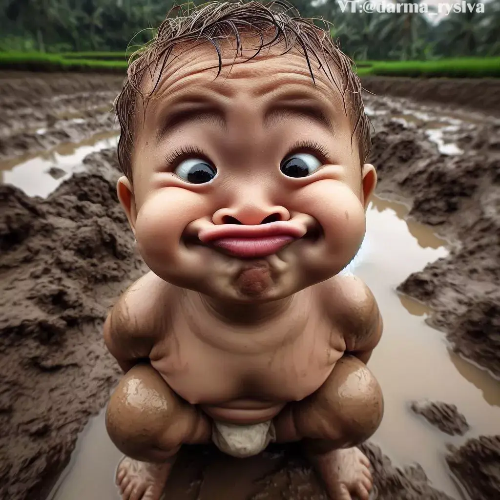 MANDI LUMPUR #baby #children #fun #funny #cute #mudbath #ai #tiktok #beranda #masukberanda #berandatiktok #berandafyp #fypシ゚viral #foryourpage 