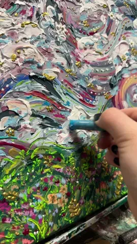 creating places for me to live in my dreams  #ktscanvases #floralpainting #abstractart #artistsoftiktok #texturedart #satisfyingart #colorfulart #colorful #art 