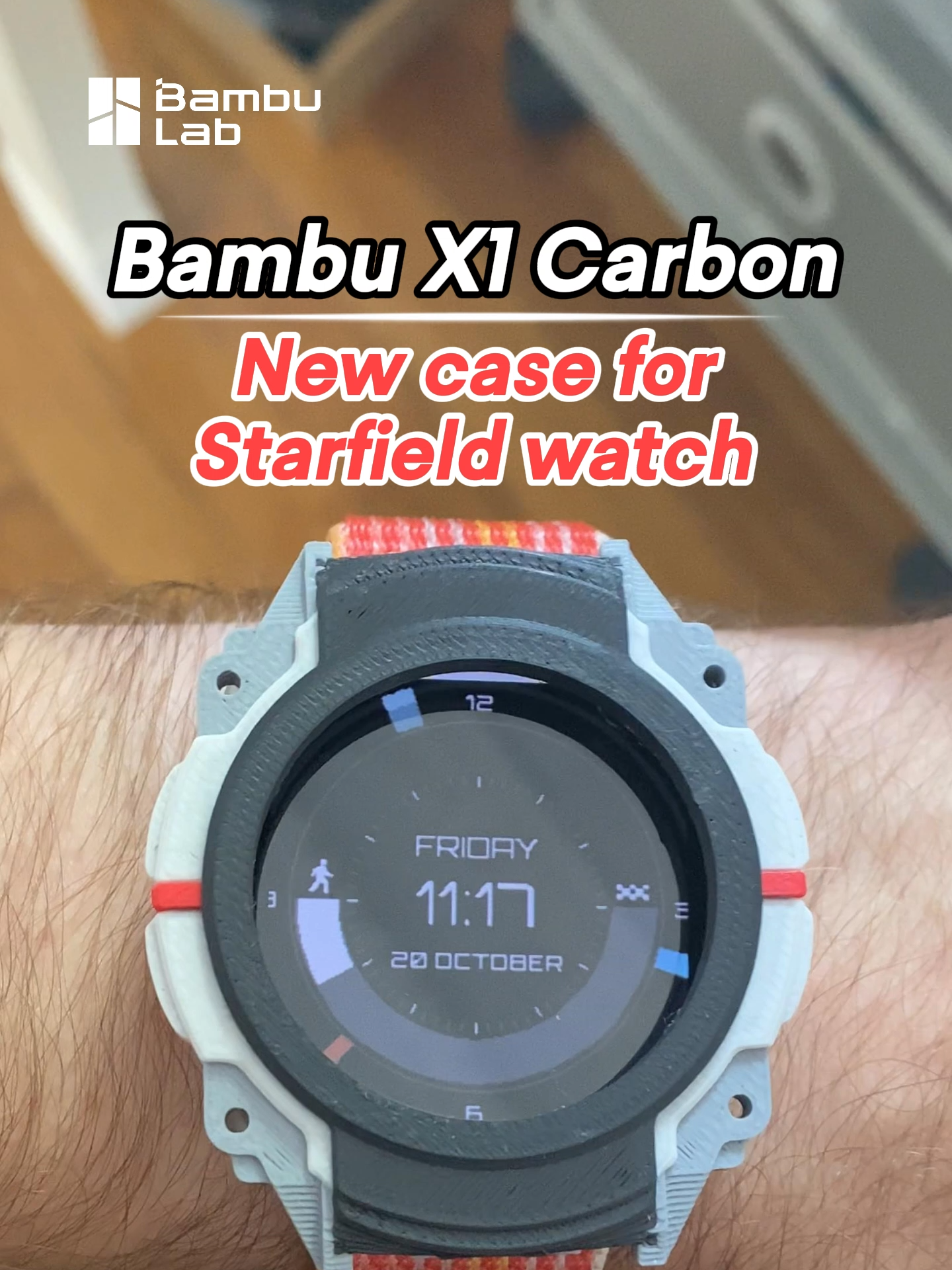 Can't wait to show this 3d printed case for starfield watch!  Video: @pauls_3d_things Printer: Bambu X1 Carbon Model by @pauls_3d_things #3dprinting  #3dprinter  #bambulab  #starfield  #watch