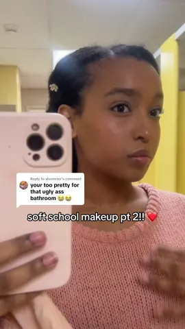 Replying to @shomster in the ugly bathroom again 😭 it literally has the best mirror and lighting it’s too good #softmakeup #softmakeuplook 