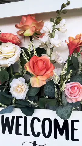 Love these floral box signs 🩷 perfect for any event but it is going to tie this bridal shower together nicely! #fyp #floral #bridalshower #loveinbloom #peach #welcomesign #welcomebox #personalized #handmade 
