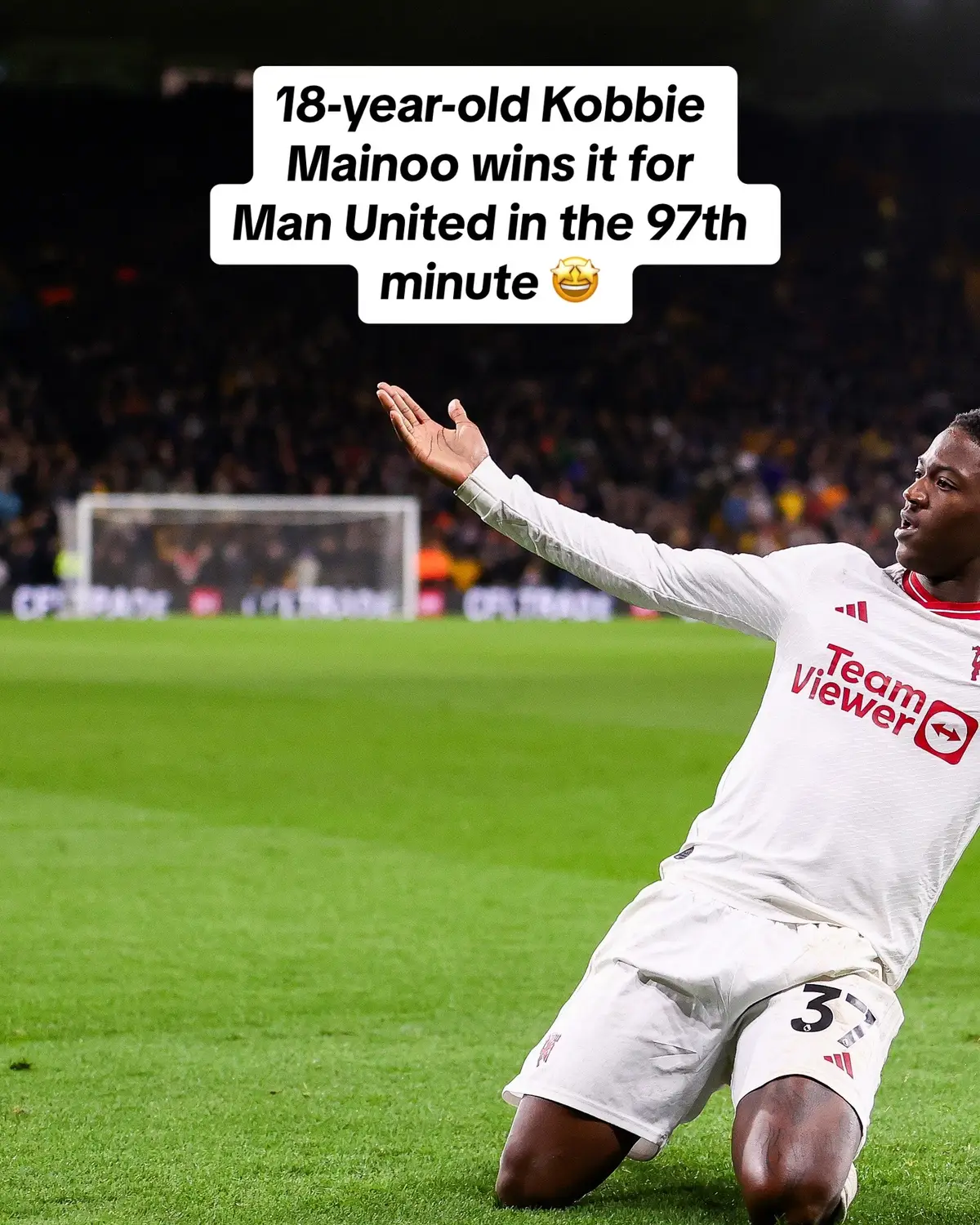 Kobbie Mainoo's stunning strike was the difference for United vs. Wolves 🌟 #kobbiemainoo #mainoo #manunited #manutd #manchesterunited #PremierLeague #epl #pl 