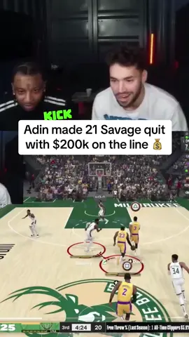 Adin made 21 Savage quit the NBA2K game with $200k on the line #adinross #adinrossclips #21savage #fyp #viral 