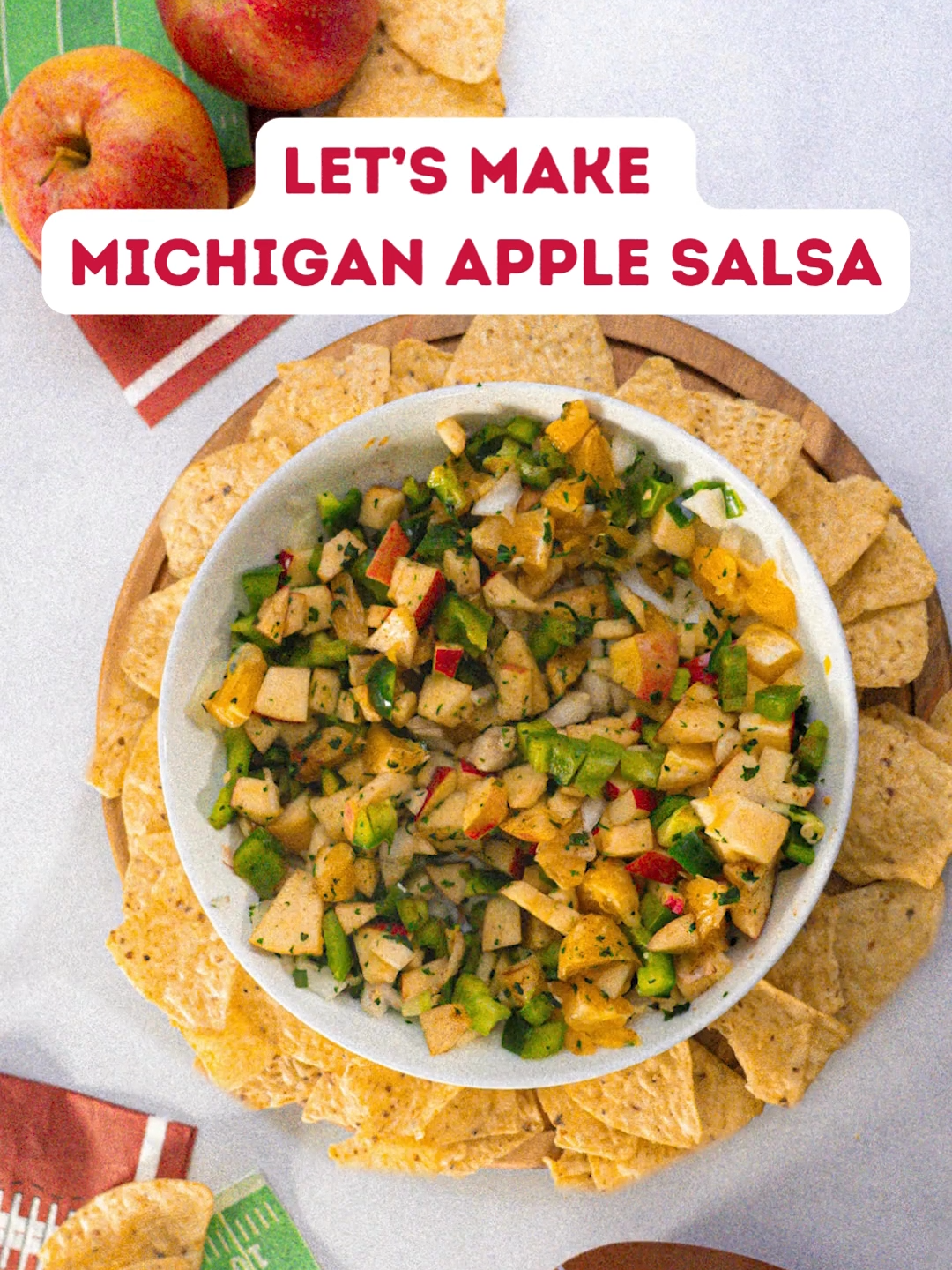 We've scored a touchdown in flavor with our Michigan Apples salsa. What are you snacking on for the big game? 🍎🏈