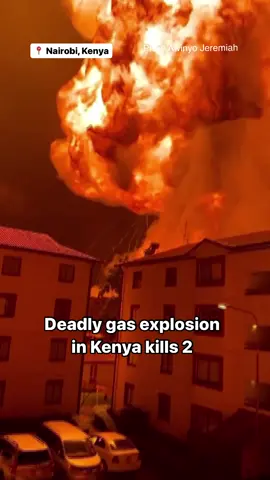 An explosion at a gas refilling company caused a fire that killed two people and injured over 200 in Nairobi, Kenya. The fire that followed then engulfed a nearby textile and garment warehouse, while damaging several vehicles and commercial and residential properties. #news #kenyantiktok 