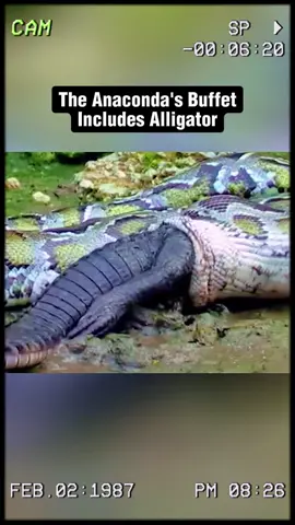 The anaconda’s buffet includes alligator. #wildanimals #animals #foryou 
