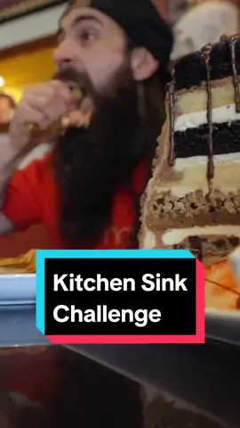 This one has been on my bucket list for a while. You know what isn't on there? Getting absolutely stitched up... This challenge consists of one 3lb slice of cake, a burger, onion rings, fried pickle and a portion of fries...or that's usually what it consists of...I think I just got lucky... Finish inside thirty minutes (from the moment the food hits your table) and you win the $60 meal for free, along with a winner's t-shirt. Fail and you get to just sit there and lament your life choices. #foodchallenge #eatingchallange #beardmeatsfood #eating 