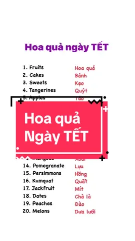 Hoa quả ngày TẾT - học dùng ngay #nguyencamvan900 #tienganhchonguoimatgoc #tienganhchonguoimoibatdau #dongluc #LearnOnTikTok #xuhuongtiktok #toeic2024 #tuvungtienganh #giaotiepcoban #tienganh #hoctienganh 