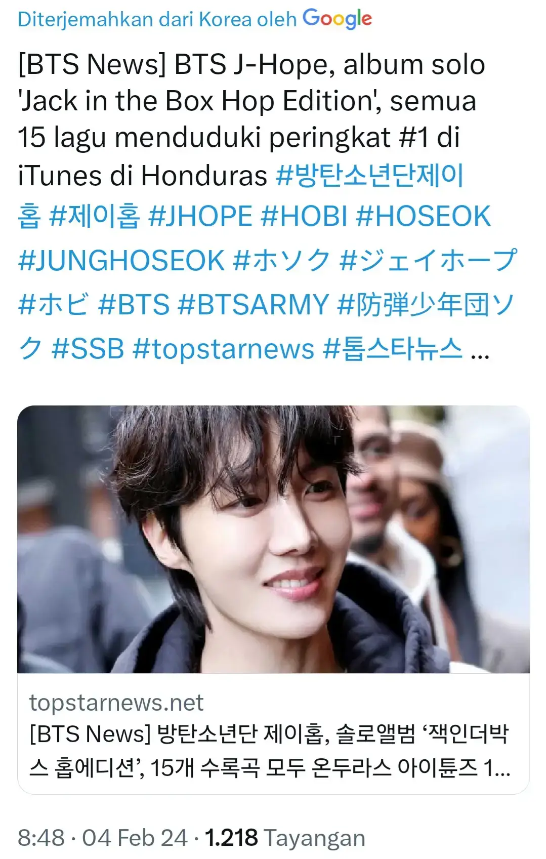 Congratulations ayang #jhope방 🥳👏💜💜💜