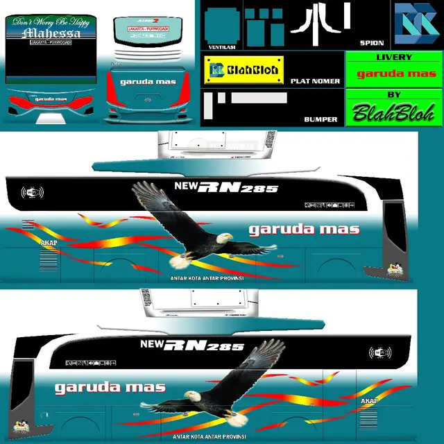bagi bagi livery bus yudistira hd garuda, stj, po haryanto, budiman 