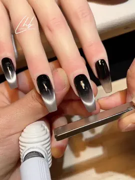 💅🖤Black French CatEye Nail Tutorial #Luvherbeauty #blacknails #blackfrenchtipnails #blackfrench #cateyenails #nailtutorial #nailtutorials