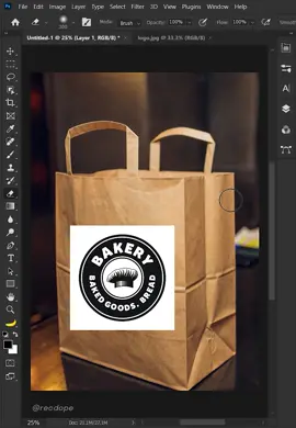 How to place a logo into a bag in photoshop #photoshoptricks #photoshoptutorial #designer #photoshop #adobephotoshop 