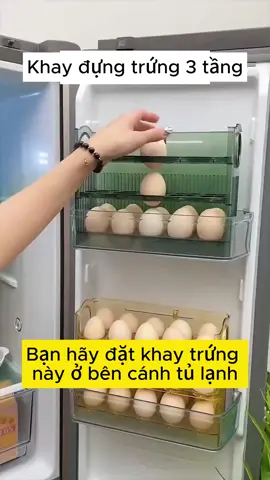 Khay đựng trứng 3 tầng tự lật#xuhuong #giadụngtiệních #dogiadung 