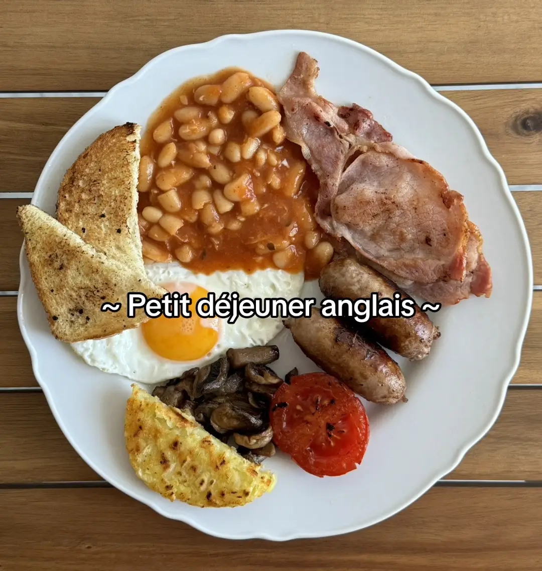 English breakfast ☕️  Je n’ai pas mis le boudin noir, car je n’en suis personnellement pas fan ;) 