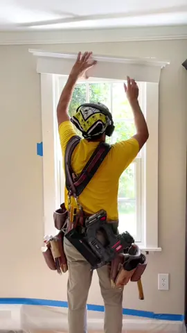 First, we preassemble casing of interior trim. Second, we preassemble the header. Then, install it on window. The work is so accurate and precise. All for our amazing clients! #modernhouse #newconstruction #foreverhome #craftsmanship #contractor #massachusetts #skills #beforeandafter 